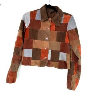 Patchwork leather jacket